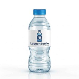 Custom blue water bottles promote business