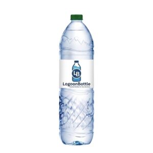 Branded alkaline water bottle with business logo