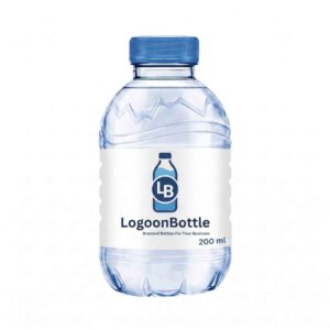 Branded 200ml water bottle with custom business logo