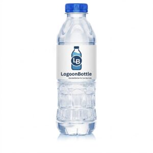 Custom plastic water bottles for business promotion.