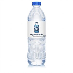 Custom plastic water bottles with business name and logo